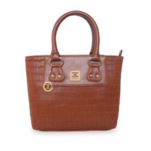 ESBEDA Tan Color Solid Pattern Croco Handbag For Women