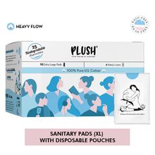 Plush XL Sanitary Pads with disposable pouches - 25 Pcs + 4 Free Panty Liners