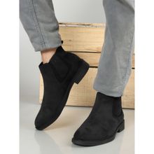 Carlton London Black Solid Chelsea Boots