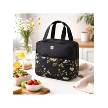 NFI Essentials Polyester Insulated Lunch Bag For Men, Women, Office, School, College. Black