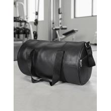 Sassora Genuine Leather Gym And Travel With Adjustable Shoulder Strap Unisex Duffle Bag Black (M)
