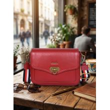 Sassora Genuine Leather Designer Strap And Twist Lock Crossbody Sling Bag For Women (M)