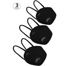 S.O.I.E Two Way Respirator 8 Layer Reusable SN99 Ear Loops Safety Mask Pack of 3 - Black
