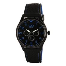 Gio Collection Men's Black Round Analogue Watch