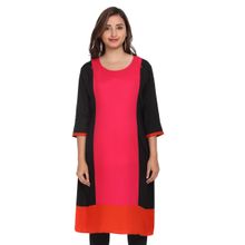 Morph Maternity Colour Block Feeding Kurti - Pink