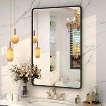 The Artment Streamline Rectangle Wall Mirror Black 69 Cm