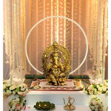 Special You Ganpati Decoration Setup For Home With Pvc Backdrop Stand -1Pcs