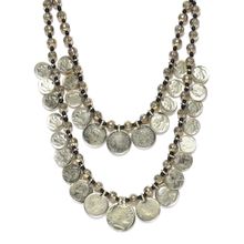 Infuzze Antique Gold-Toned & Black Layered Coin Necklace