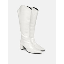 Zori World Women Dezire - Croc Patent White Casual Boots