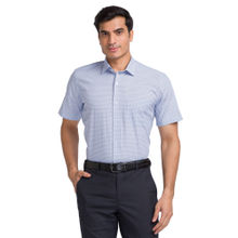 Park Avenue Regular Fit Printed Medium Blue Formal Shirt