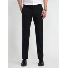 Arrow Black Solid Regular Fit Formal Trouser