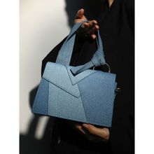 Haute Sauce Blue The Denim Sash Hand Bag with Detachable Strap