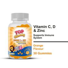 Top Gummy Vitamin C + Zinc For Immune Support Orange Flavor 30 Gummies