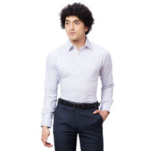 Raymond Slim Fit Self Design Light Grey Shirt