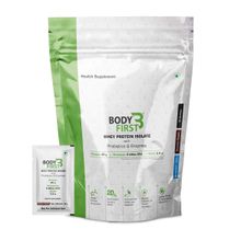 BodyFirst Whey Protein Isolate With Probiotics and Enzymes Chocolate Powder 32 Sachets