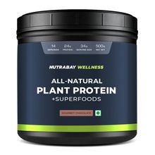 Nutrabay Wellness All-Natural Plant Protein Powder + Superfoods - Gourmet Chocolate