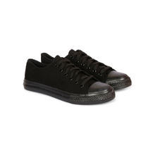 MOZAFIA Men Black Round Toe Lace Ups Sneakers