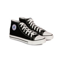 MOZAFIA Men Black Round Toe Lace Ups Sneakers