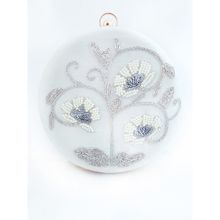 A Clutch Story Pristine Round Hand Embroidered Clutch