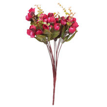 Fourwalls Artificial Beautiful Decorations Rose Flower Bunch for Home Decor (40 cm Tall, Maroon)