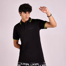 MIXT by Nykaa Fashion Black And Green Logo Print T-Shirt
