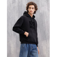 WROGN Adorned Logo In Velvet Flock Print On Oversized Hoodie Sweatshirt