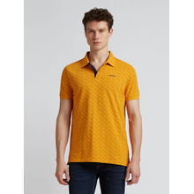 Pepe Jeans Yellow Typographic Print Short Sleeved Polo T-Shirt