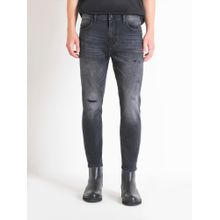 Antony Morato Men Grey Washed Skinny Mid-Rise Jeans