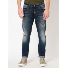 ROOKIES Mens Lowries Slim Knitted Jeans with Tapered Ankle