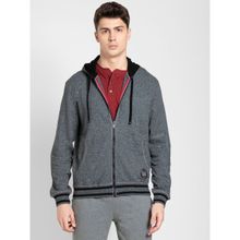 Jockey UM05 Men Super Combed Cotton French Terry Hoodie Jacket - Black Grindle