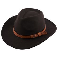 The Tie Hub Cowboy Solid Black Fedora Hat