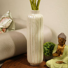 Pure Home + Living Medium Cream Elegant Vase