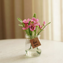 Pure Home + Living Pink Faux Wild Flowers With Glass Vase