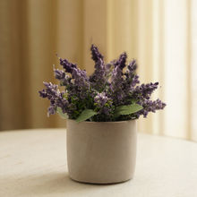 Pure Home + Living Purple Faux Lavender Plant with Cement Pot