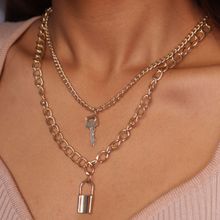 Pipa Bella by Nykaa Fashion Lock and Key Gold Plated Layered Necklace
