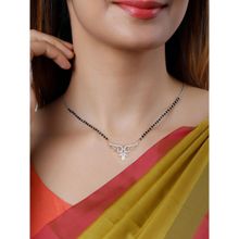GIVA 925 Sterling Silver Floral Winged Mangalsutra For Women