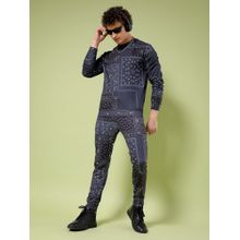 The Indian Garage Co Grey Printed Regular Fit Sweatshirt and Joggers (Set of 2)