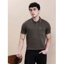Crocodile Olive Solid/Plain Regular Fit Polo T-Shirt