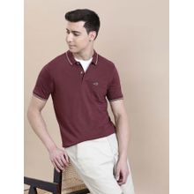 Crocodile Red Solid/Plain Regular Fit Polo T-Shirt