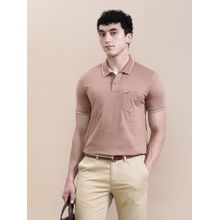 Crocodile Brown Solid/Plain Regular Fit Polo T-Shirt