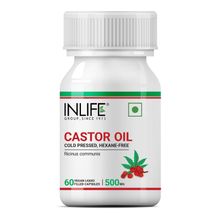 Inlife Castor Oil Supplement 500mg Capsules For Hair And Skin