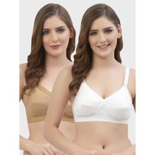 Floret Non Padded Full Coverage Cotton Bra (Pack of 2)