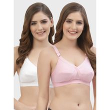 Floret Non Padded Full Coverage Cotton Bra (Pack of 2)