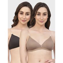 Floret Non Padded & Wire Free Medium Coverage Backless Bra (Pack of 2)