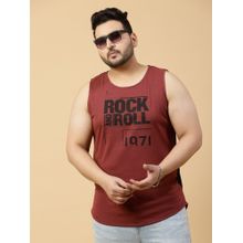 RIGO Men Maroon Colorblock Vest T-Shirt