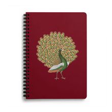 DailyObjects Maroon Peacocking A5 Spiral Notebook
