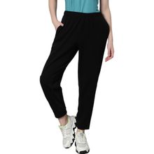 Omtex COMFY Womens Trackpant with Pockets Athletic Workout Pants for Gym Black
