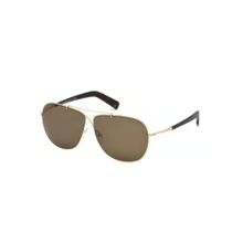 Tom Ford FT0393 61 28J. Brown Solid Metal Round Sunglasses (61)