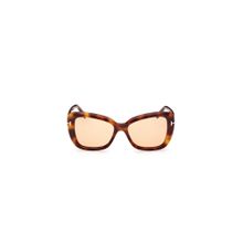 Tom Ford FT1008 55 53E. Brown Printed Acetate Cat Eye Sunglasses (55)
