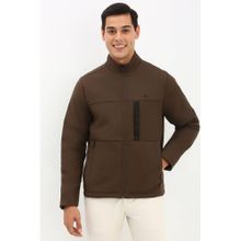 Allen Solly Men Brown Solid Full Sleeves Casual Jacket